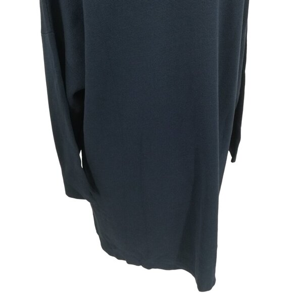Eileen Fisher Long Sleeve Scoop Neck Silk Cotton Sweater Tunic Dress Size L Blue - Picture 10 of 12